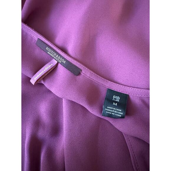 Scotch & Soda Mauve Blouse Womens Medium Pink Wrap Front Elegant Work Feminine - Picture 6 of 16